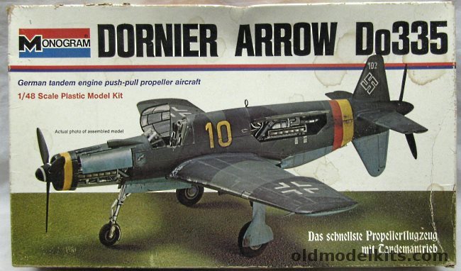 Monogram 1/48 Dornier Arrow Do-335 - With Diorama Instructions - Day Or Night Versions, 7538 plastic model kit